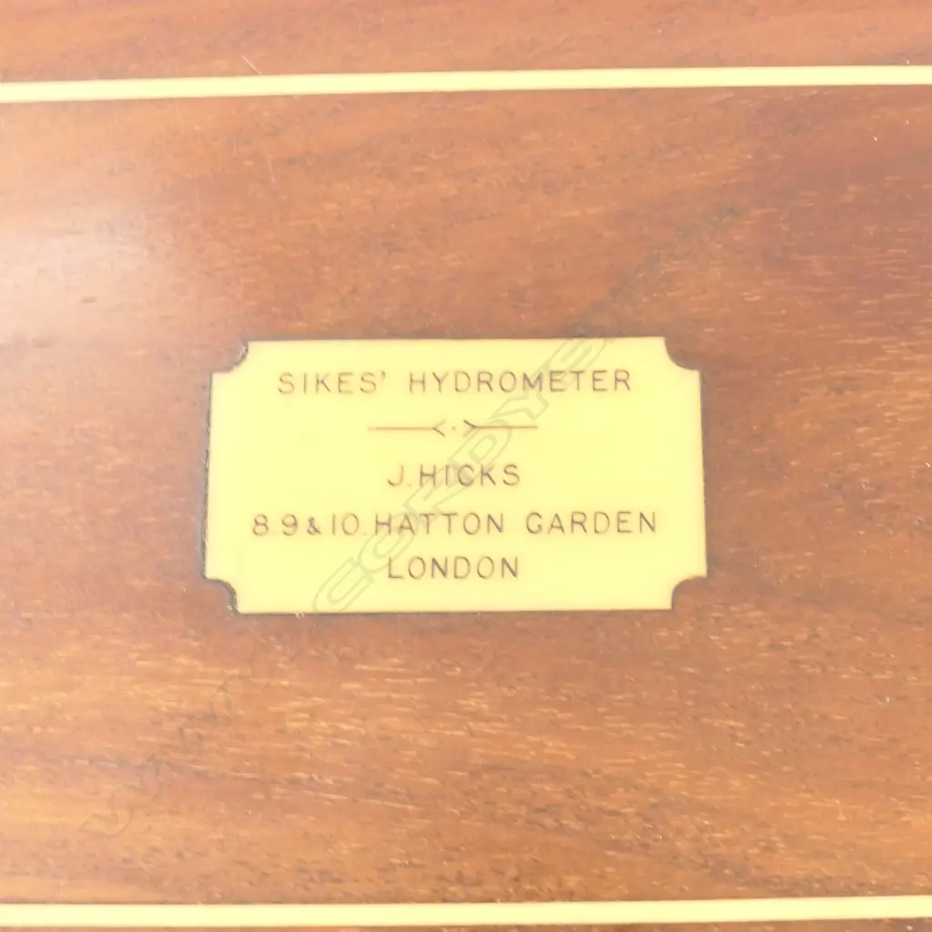 SIKES' HYGOMETER IN MAHOG CASE, w SCALES, NO THERMOMETER Image 1++